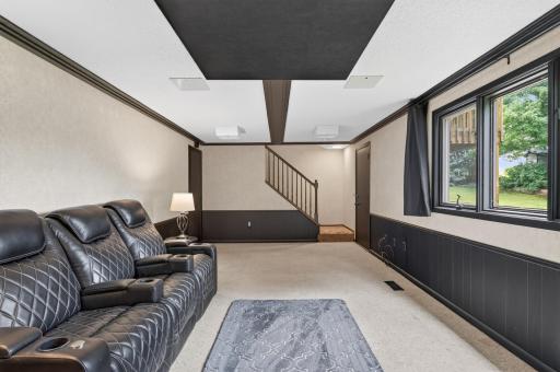 Another view of the lower level family room.
