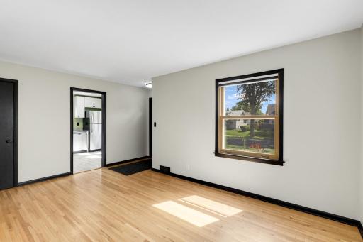 The living room is awash in natural light.