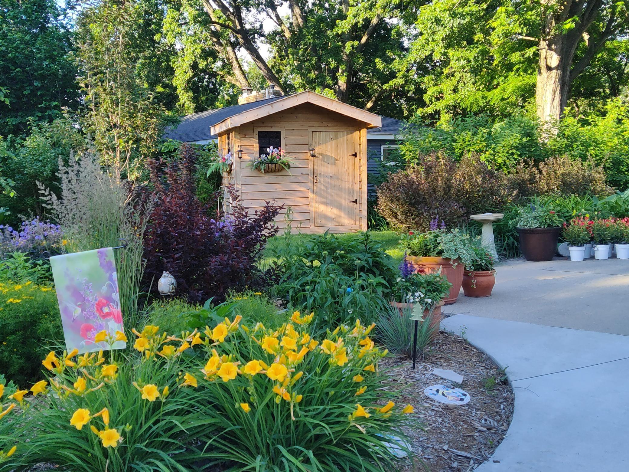 Garden House surrounded by perrenial gardens