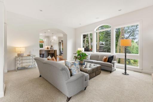 Stunning views of the backyard from the living room