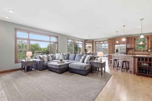 Large windows create a light filled space