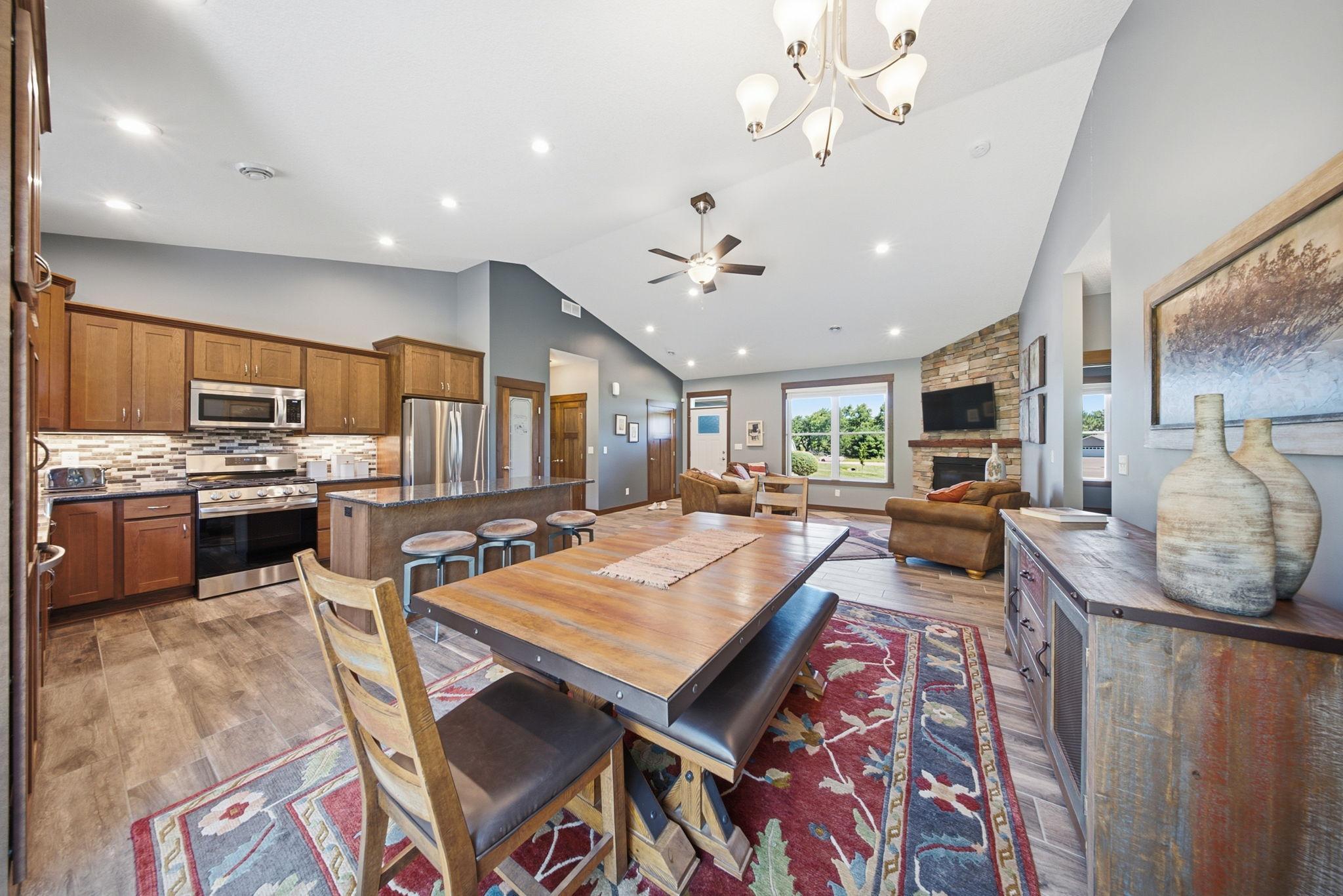 Open floor plan creates an ideal space for entertaining and everyday living.