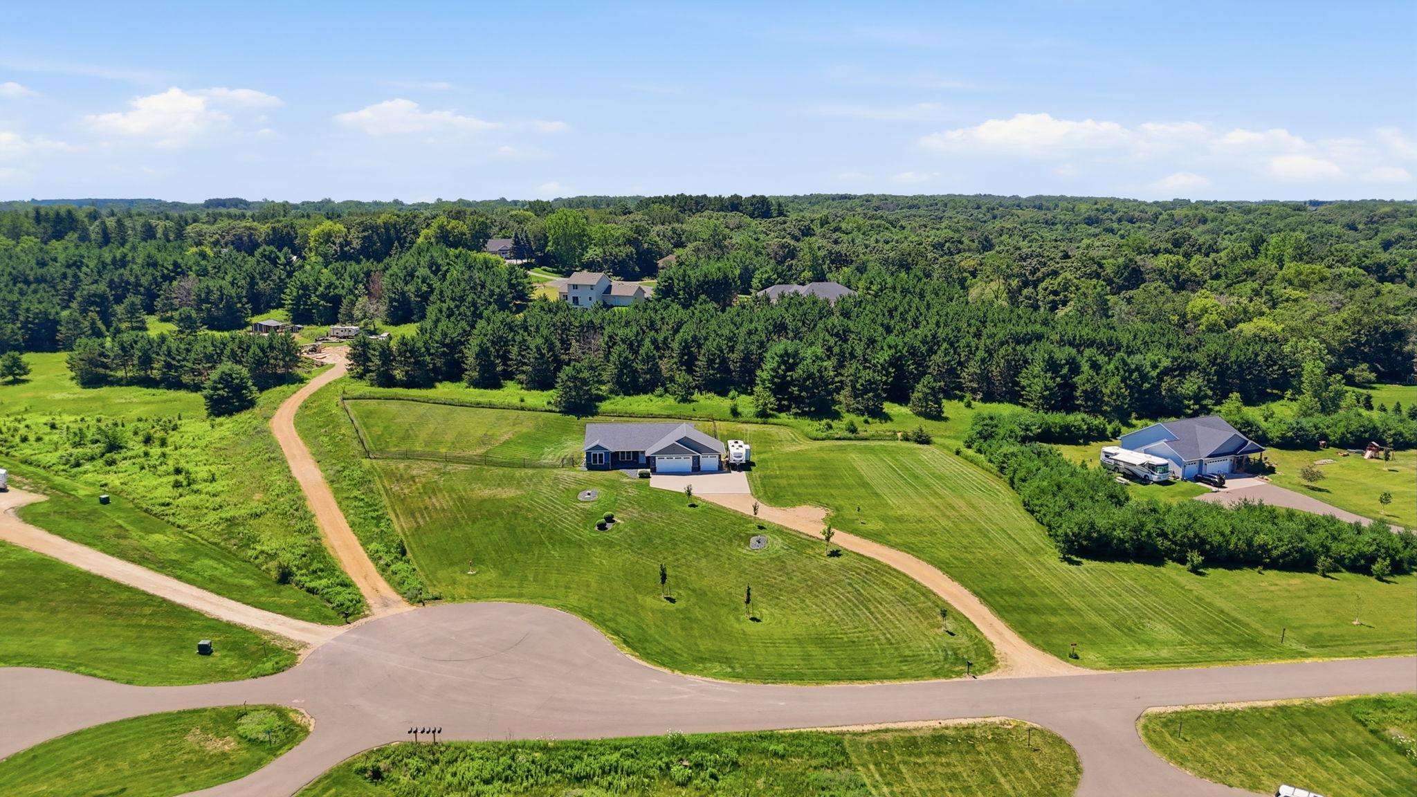 Enjoy the privacy of a spacious lot with beautiful countryside surroundings.