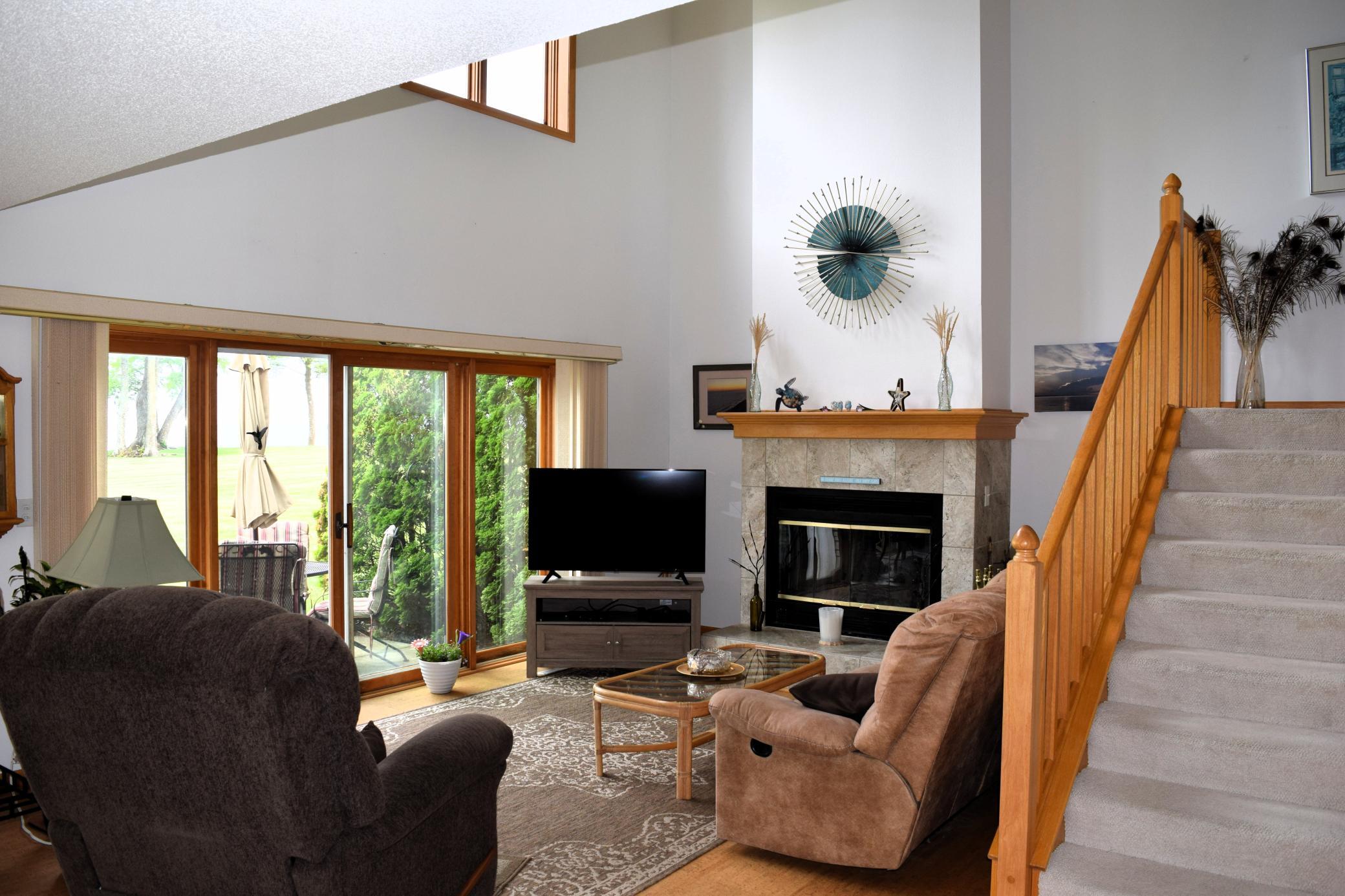 A living room with a view