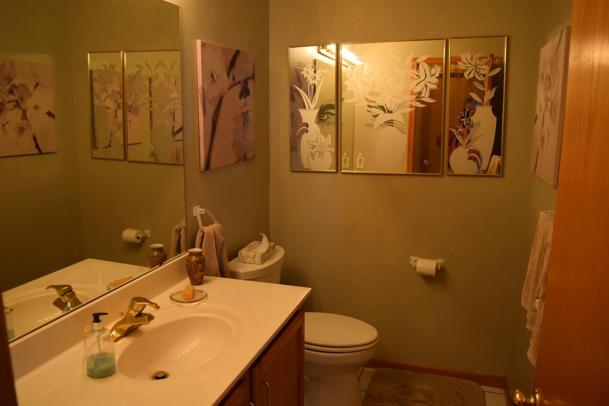 One of the three bathrooms