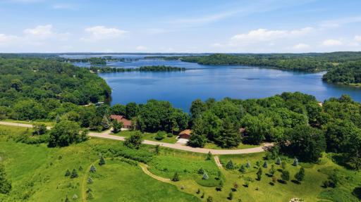 Private drive & 125' of private lake shore