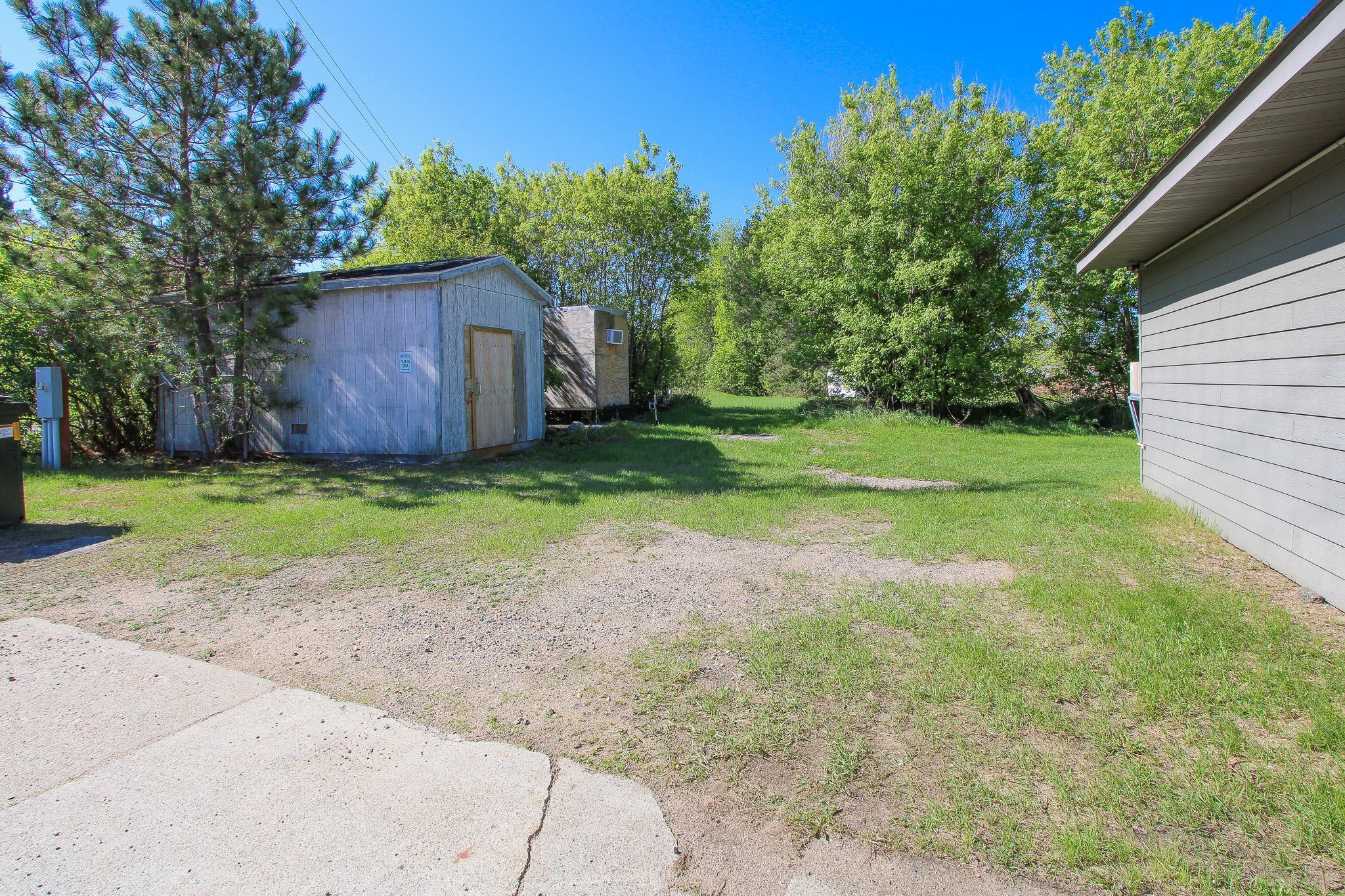 Shed for extra storage.