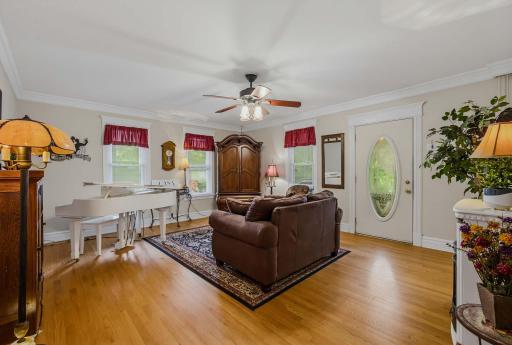 Living Room with Gleaming Hardwood Floors