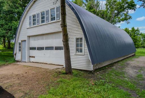Round Top Garage with New Tin Metal Roof and Loft