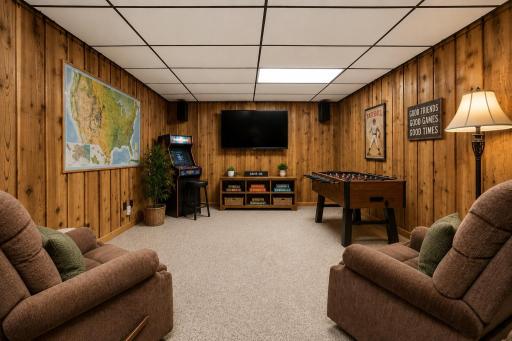 Rec Room *Virtually Staged & Enhanced with AI*