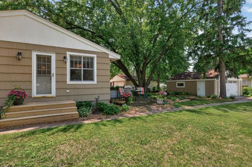 Side door allows for easy access to your backyard.