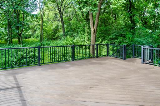 Elevated views from the deck overlook an expansive 3-acres.