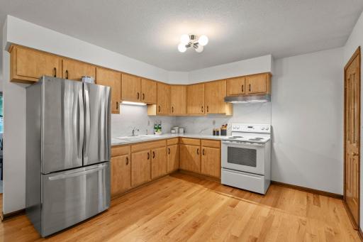 New cabinets and flooring in kitchen