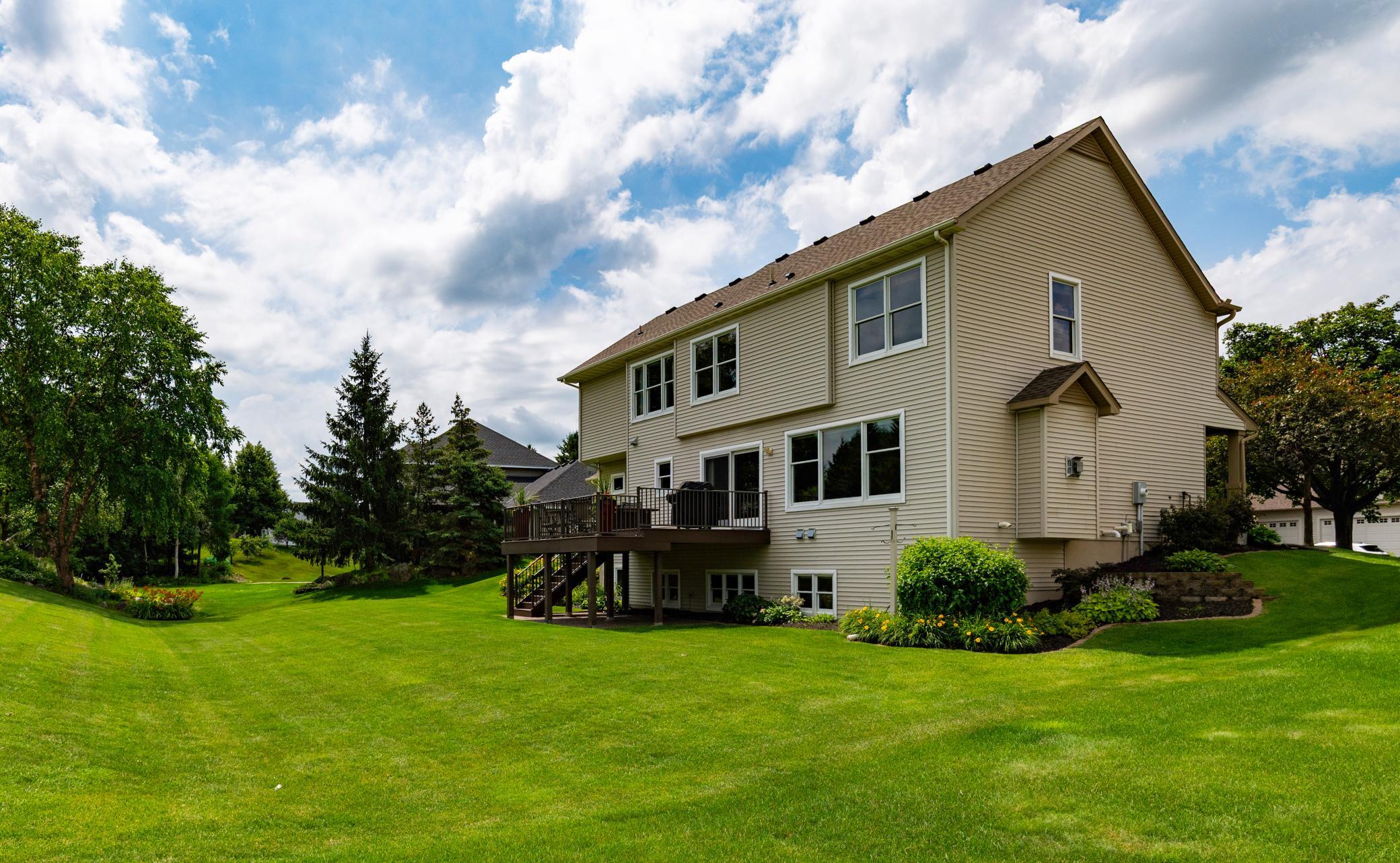 Spacious backyard is private from the fairway.jpg