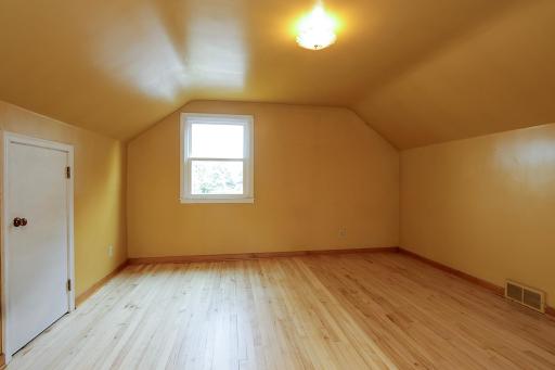 The second bedroom is located upstairs. It is large and offers plenty of storage space!
