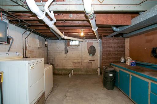 In the basement laundry area, there is a rough in to add a third bathroom.