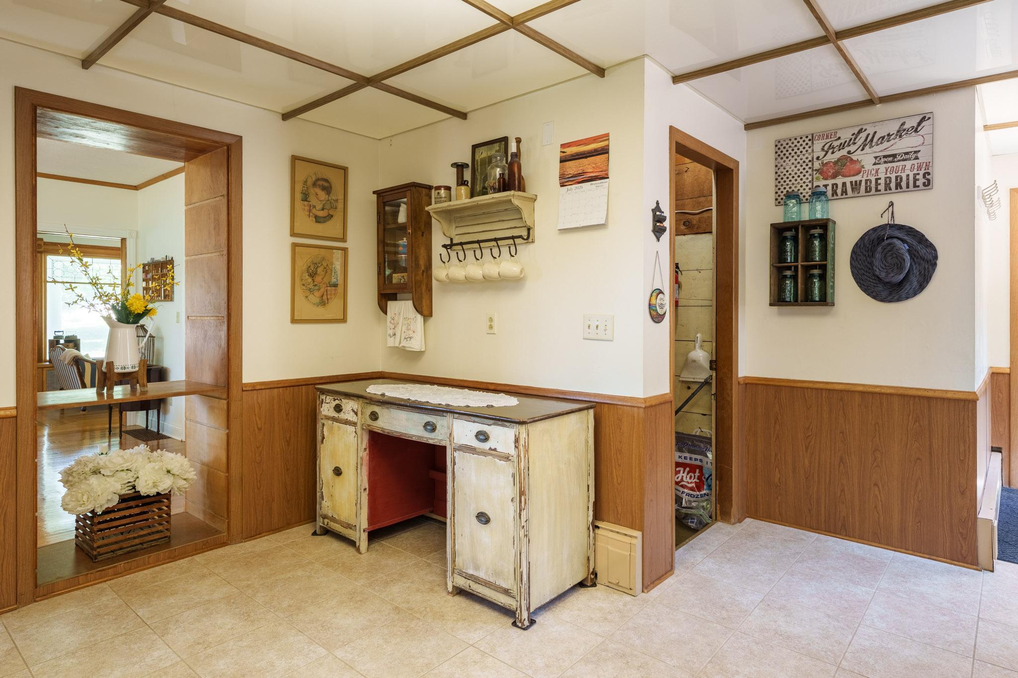 This vintage desk fits perfectly for multi-tasking during your cooking adventures!