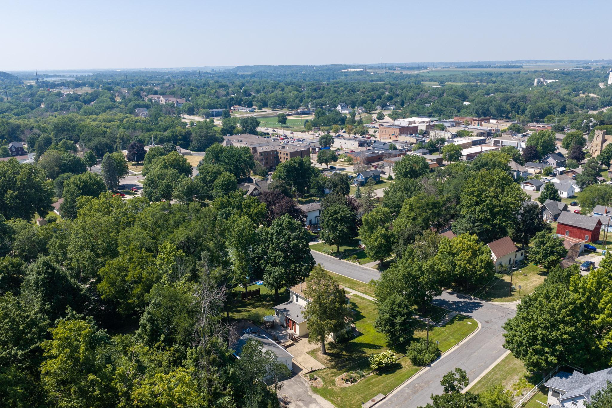 Aerial view facing north and west