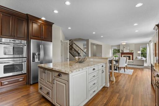 Large two-tier island and exceptional organizational features throughout.
