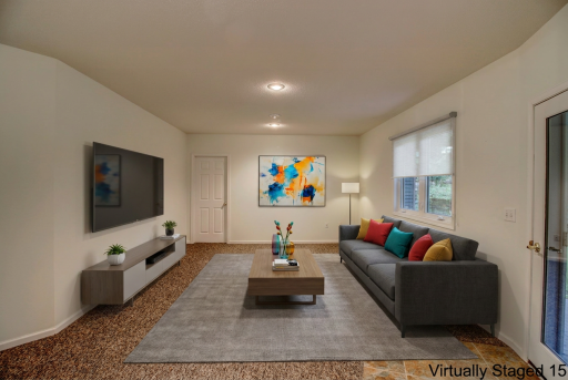 AFTER - Virtually Staged Lower Level Family Room