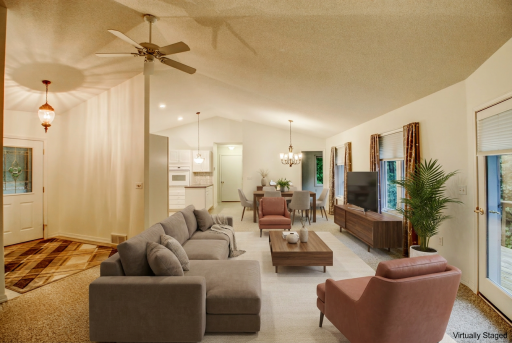 AFTER - Virtually Staged Dining & Living Room