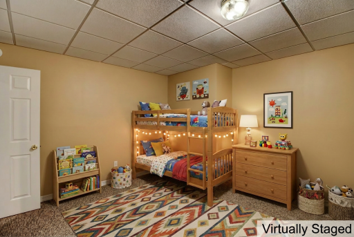 AFTER - Virtually Staged Bedroom 3 Lower Level
