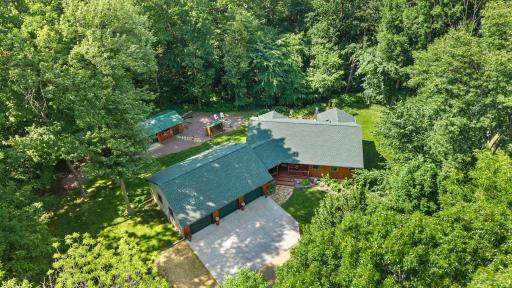 Aerial view of the front side of the home