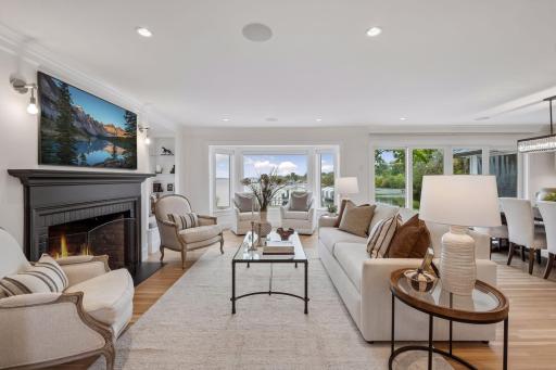 Cozy living room with views of Lake Minnetonka