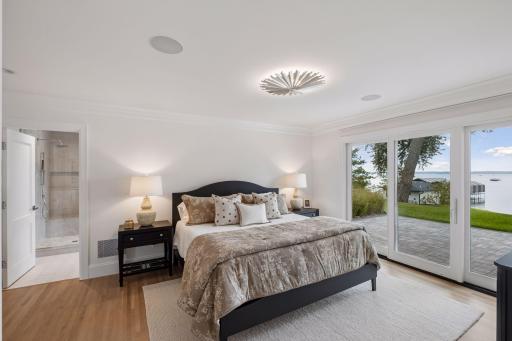 The redesigned luxurious primary bedroom suite