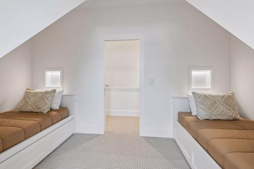 Third bedroom is located on the upper level with views of Lake Minnetonka