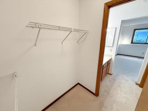 Generous walk-in closet with excellent storage.