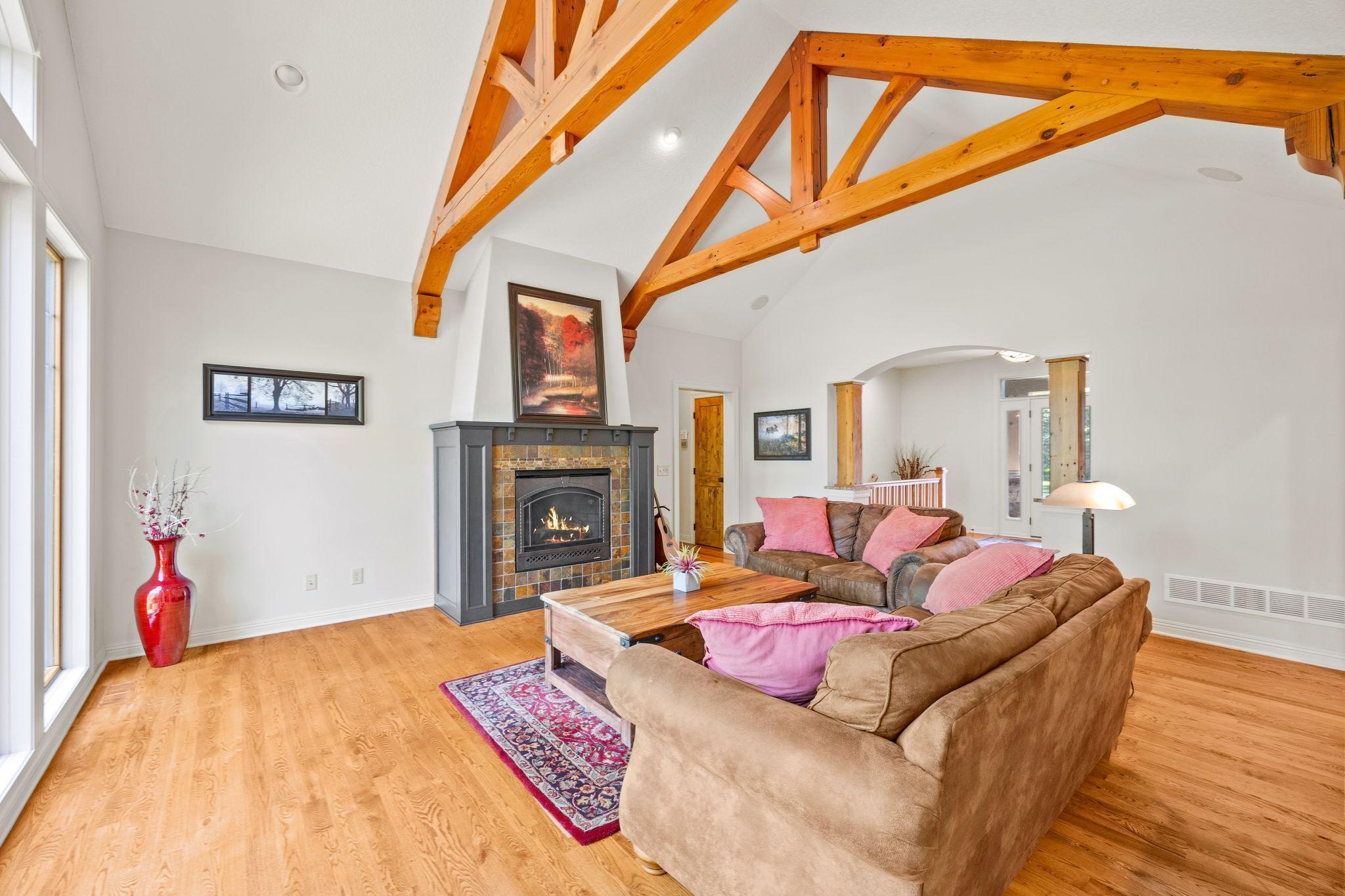 Real wood, floor and beams. Real you.