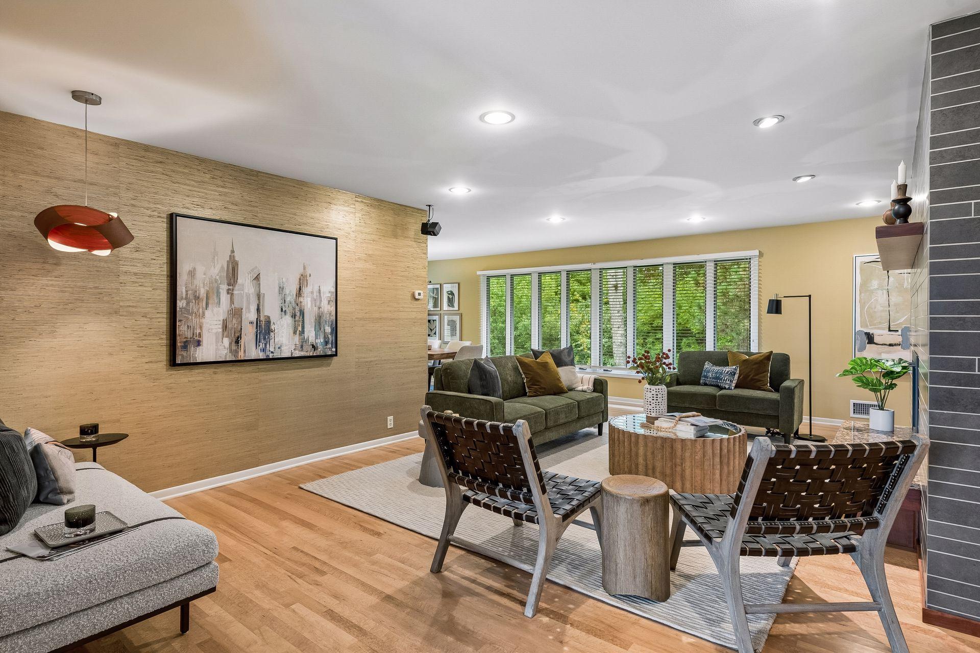 Open floor plan with Bird's-eye maple hardwood floors