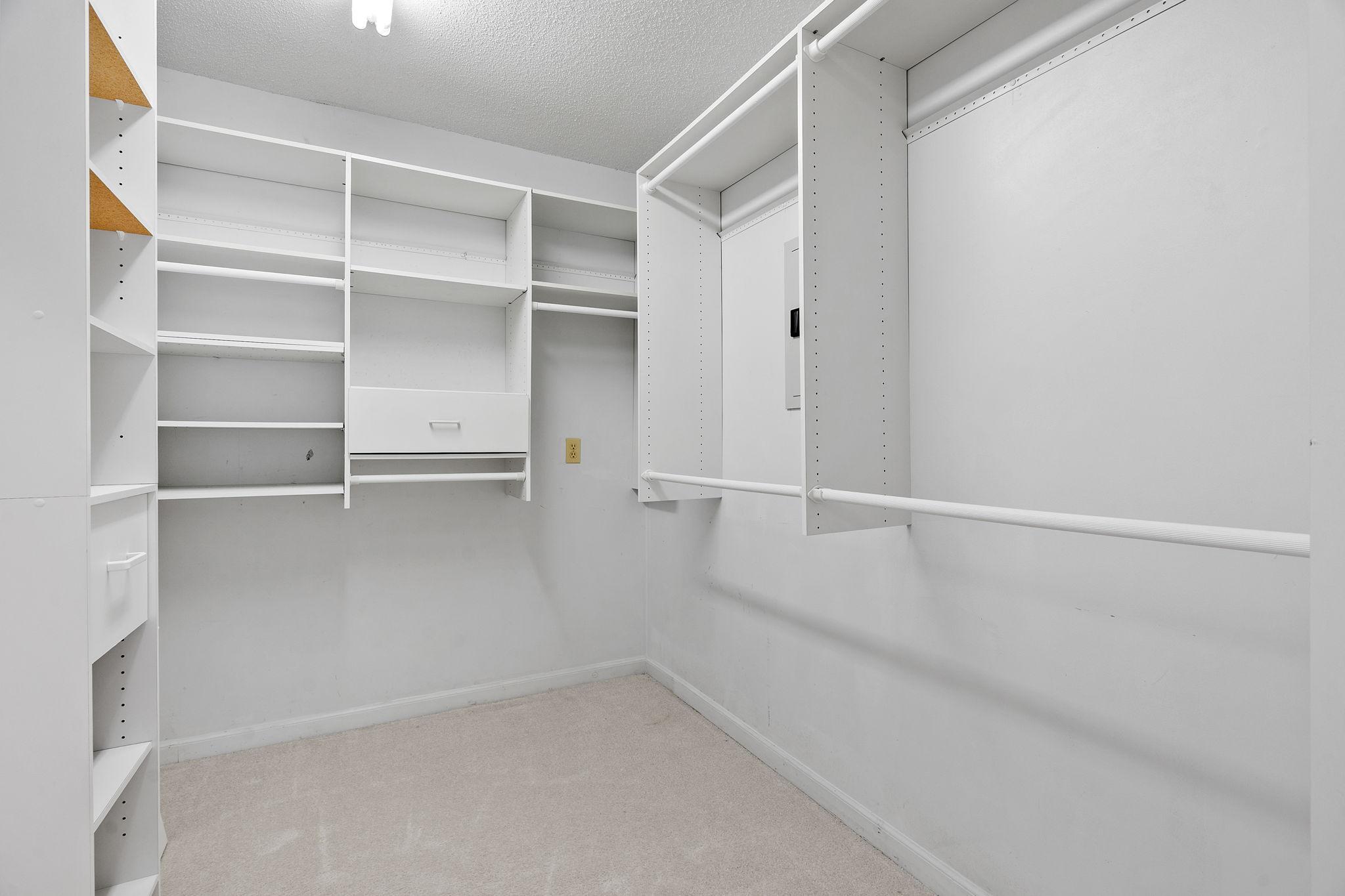 Spacious walk in closet