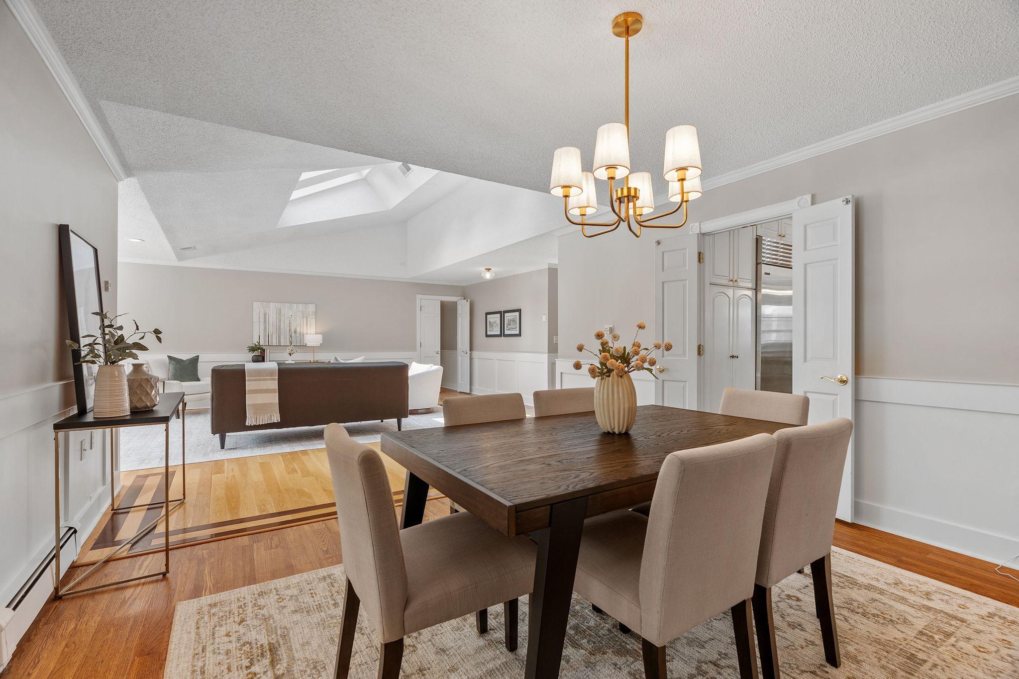 View from the dining into the family room.