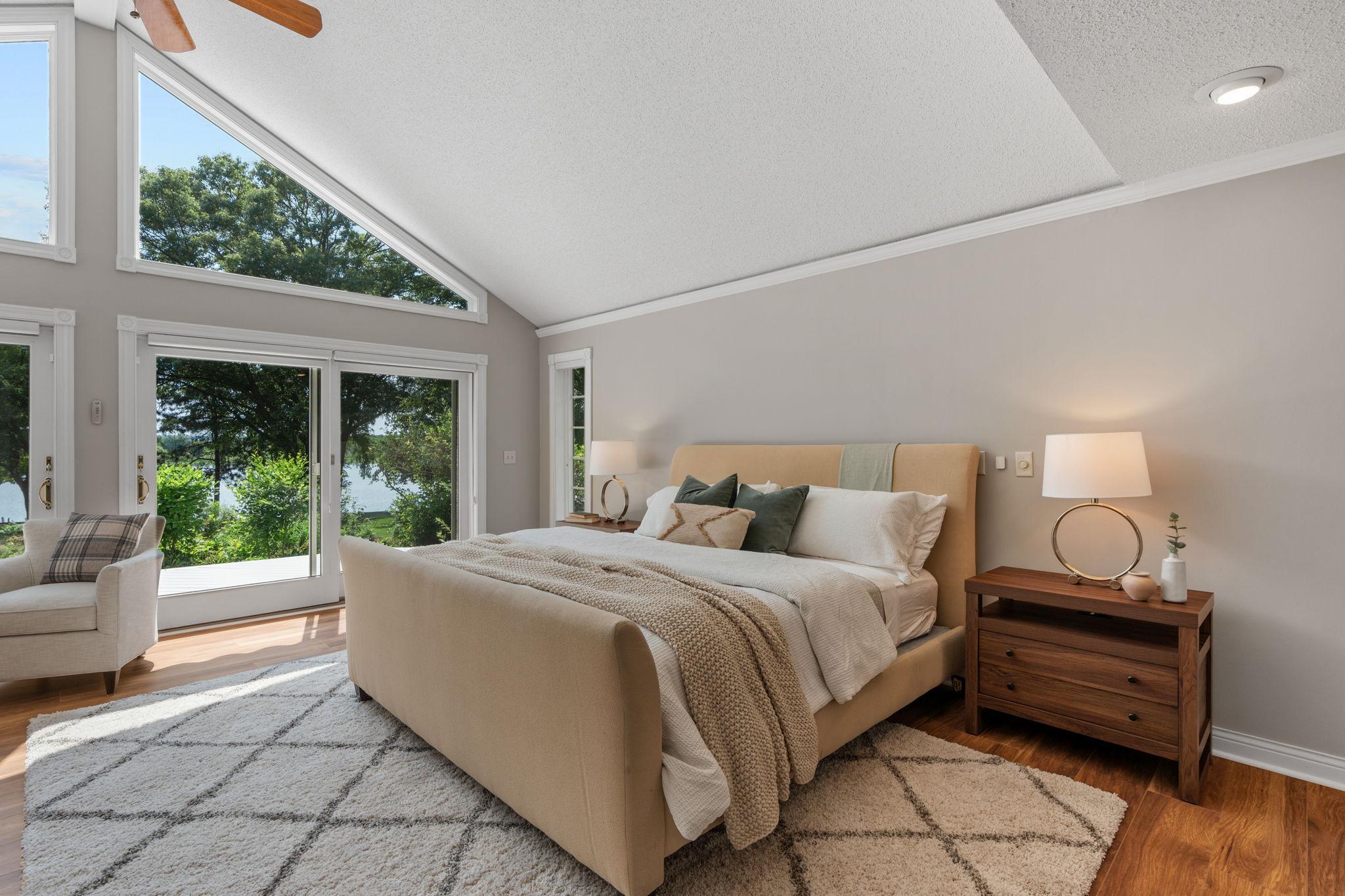 View of the spacious primary suite.