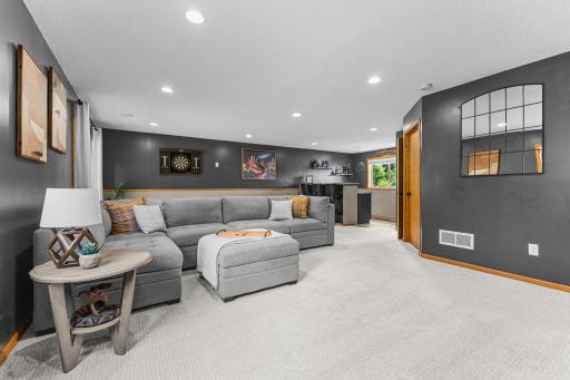 Huge Family Room in Lower Level with walkout to Patio & Backyard