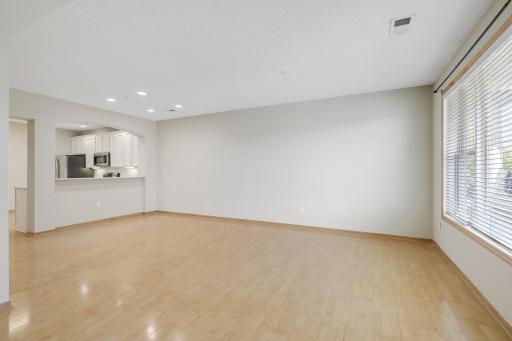 Spacious room to use as both a living and dining area.