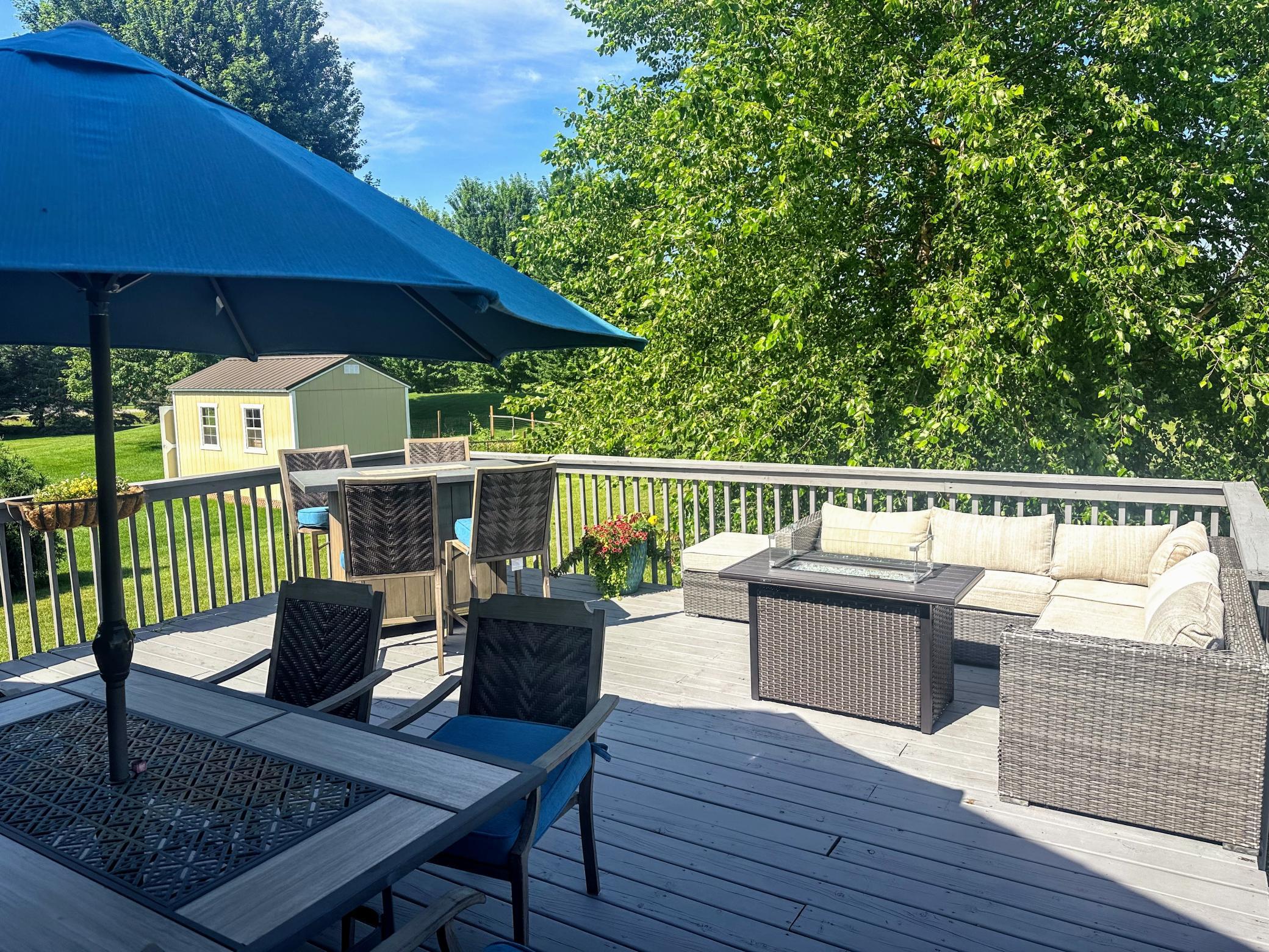 Enjoy outdoor living on the expansive 21x20 deck with peaceful views of the yard.