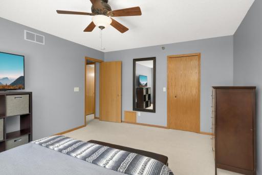 Primary bedroom features a walk in closet.
