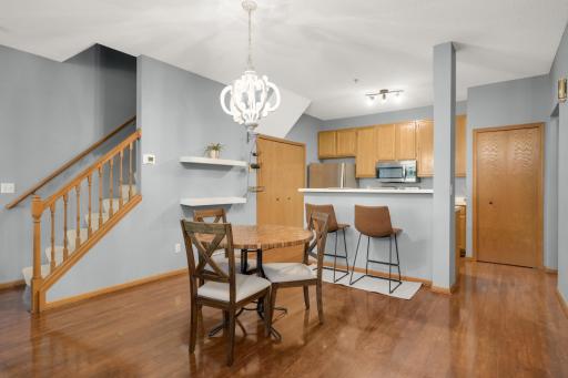 This townhouse also has a dining area.