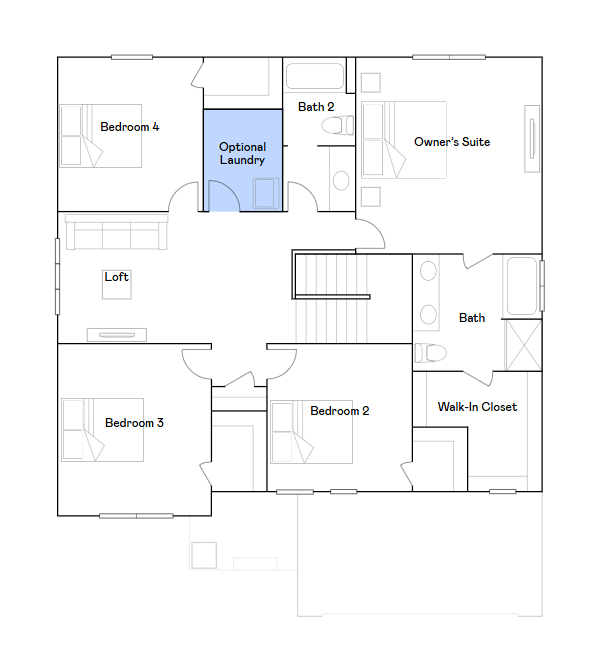 Lewis upper level floorplan