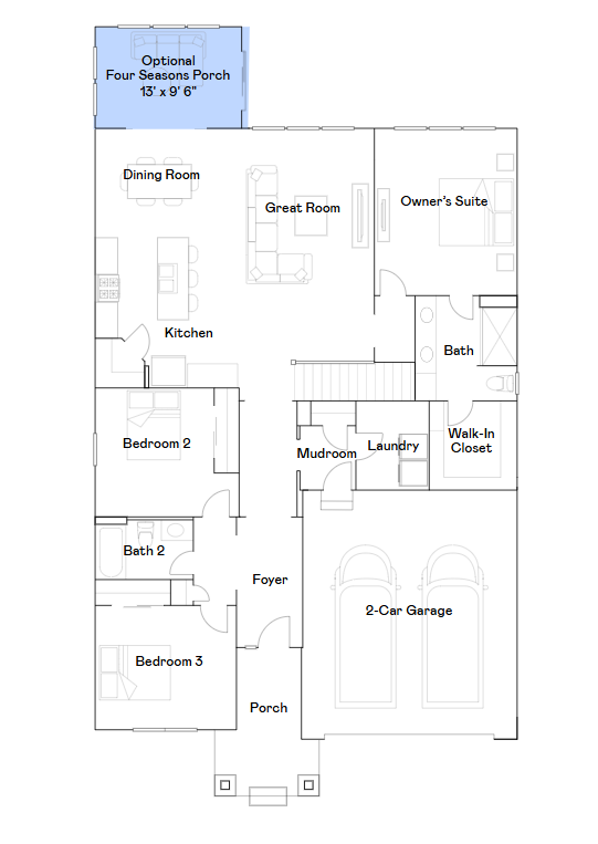 Salem main level floorplan