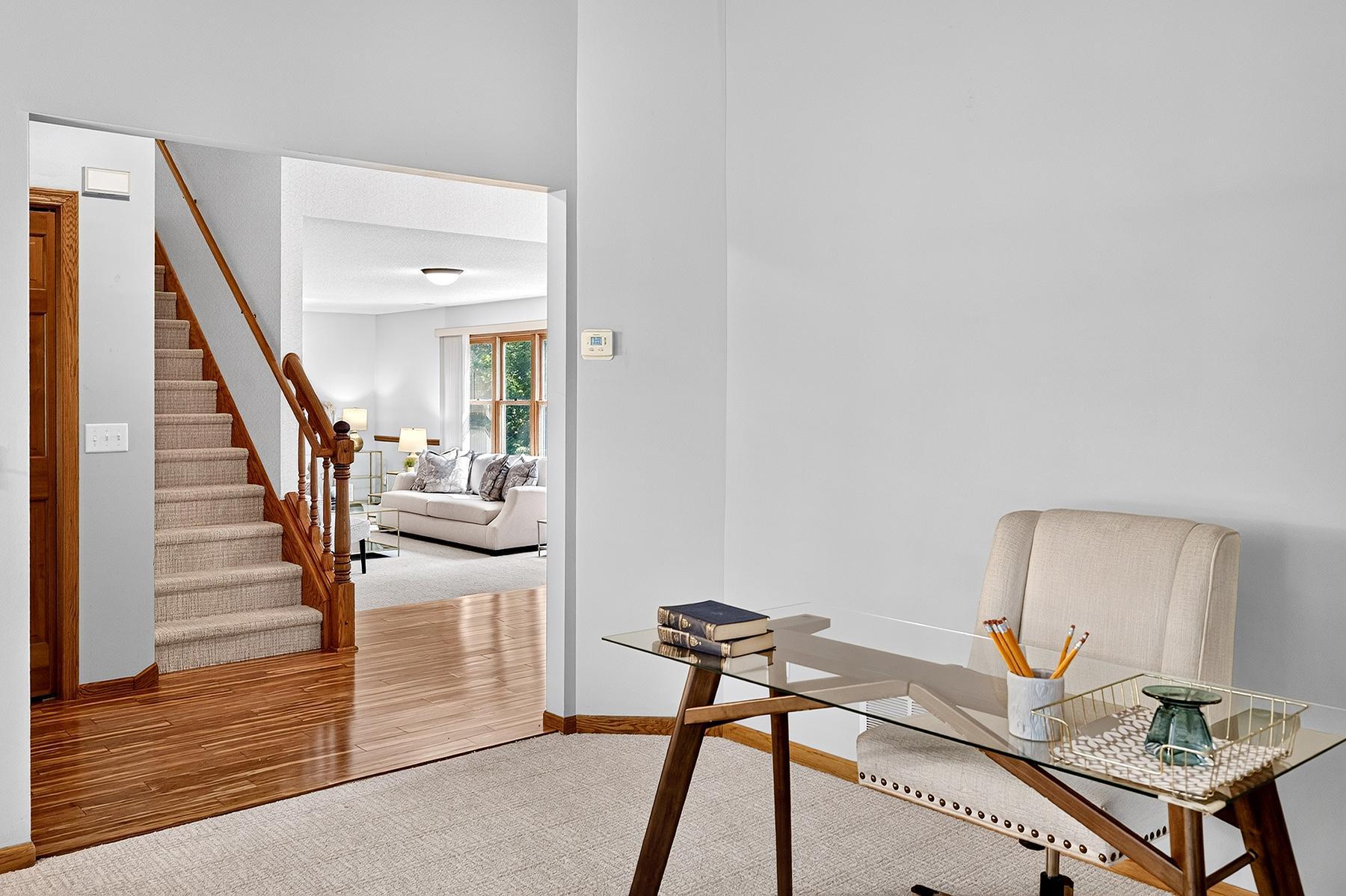 Easy flow to living room from den/family room.