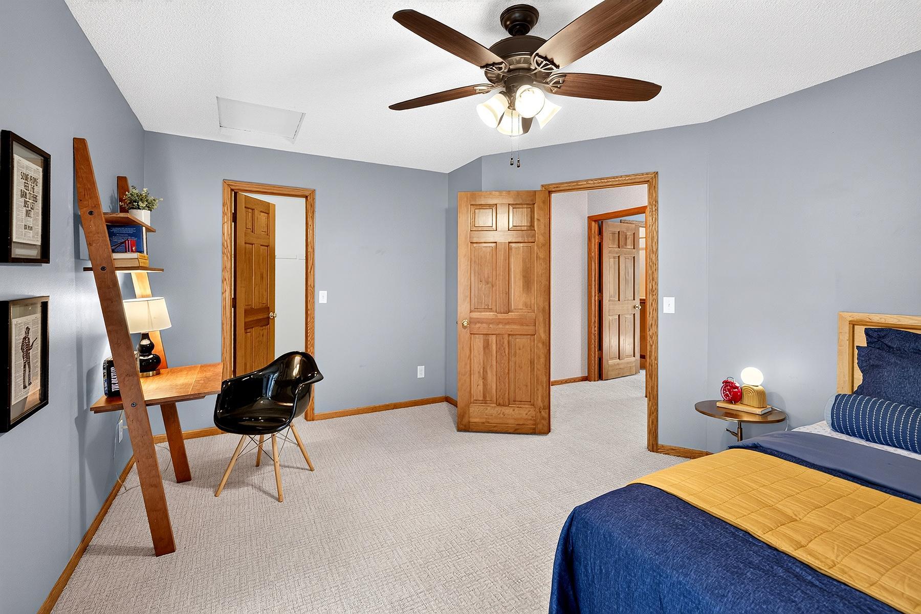 Large walk-in closet in second upper bedroom.