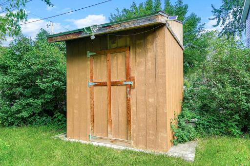 Extra storage for yard tools and patio furniture.