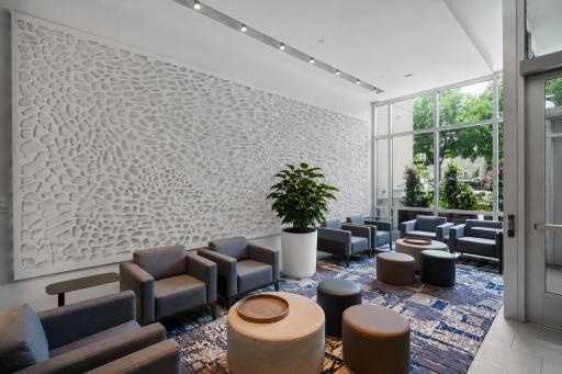 Freshly renovated lobby for guests and community events