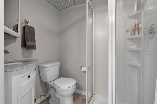 Lower level 3/4 bathroom