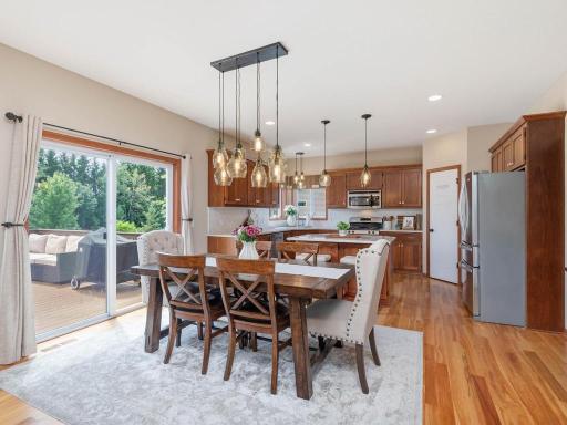 Dining area open to living and kitchen