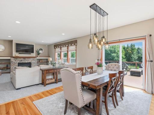 Walk out to deck from dining room patio door